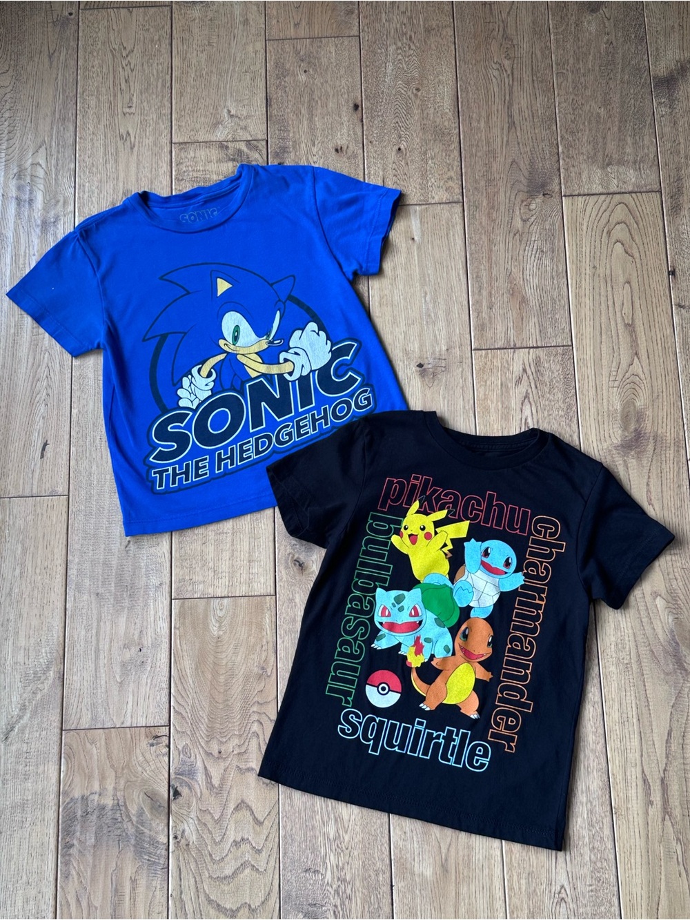 Bundle of Sonic the Hedgehog and Pokemon Graphic T-Shirts size XS
